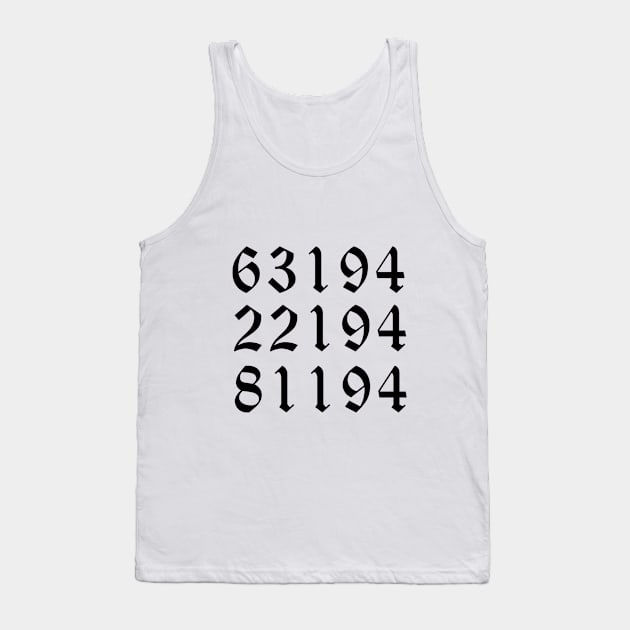 The Promised Wonderland numbers Tank Top by Kiboune